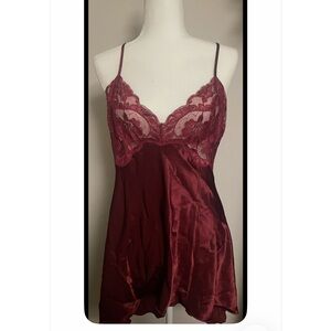 Frederick's of Hollywood Deep Red Lace Chemise